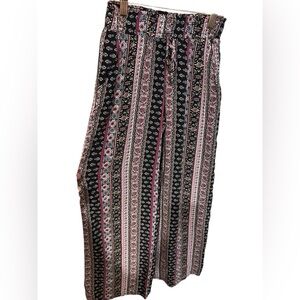 Joe B Ethnic Print Maxi Skirt in Black and Pink